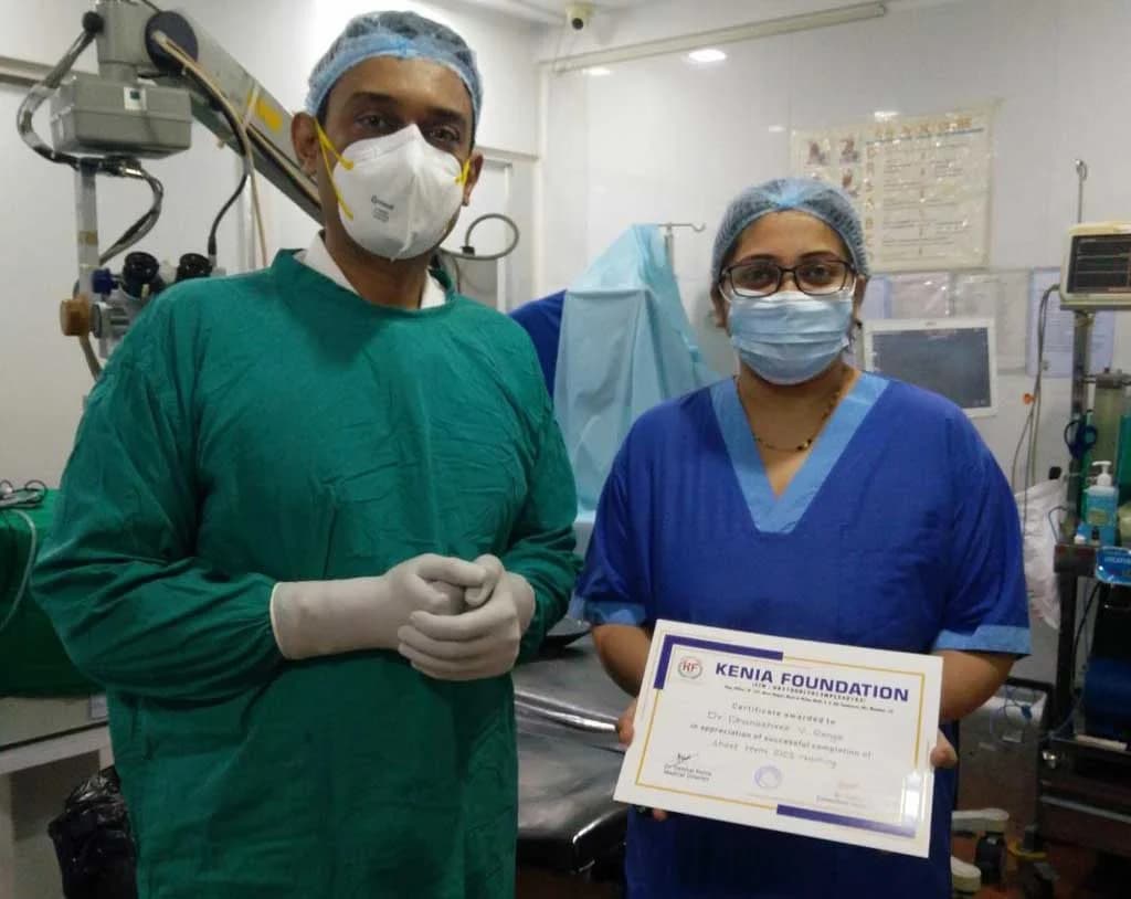 Doctors during an ophthalmology training session