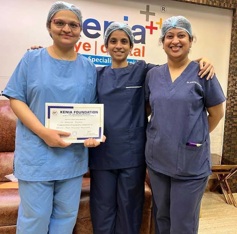 Doctors during an ophthalmology training session