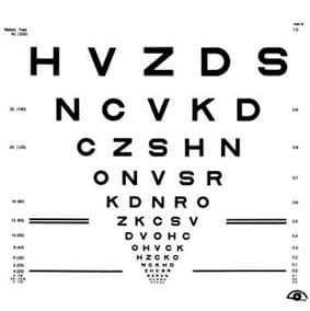 ETDRS visual acuity chart for online eye testing