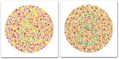 Color vision dot pattern test