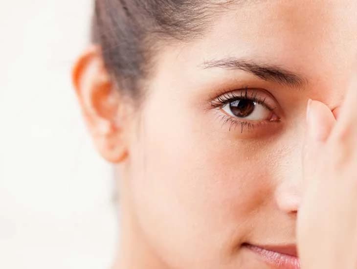 Close-up of a person showing one eye