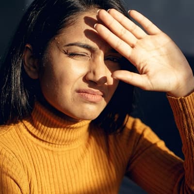 Sensitivity to bright lights or glare