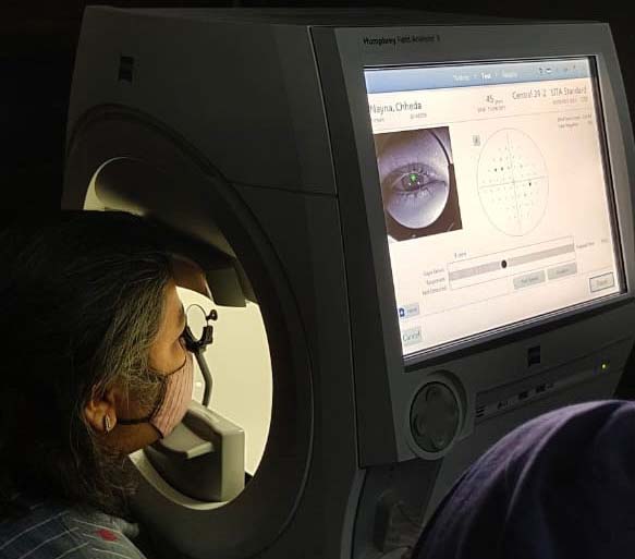 Visual representation of glaucoma screening procedures and eye health monitoring