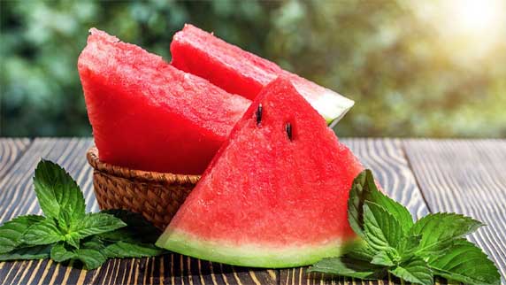 Fresh watermelon fruit promoting healthy nutrition for better eye health