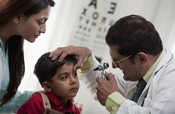 Visual showing child learning about eye health and vision care practices
