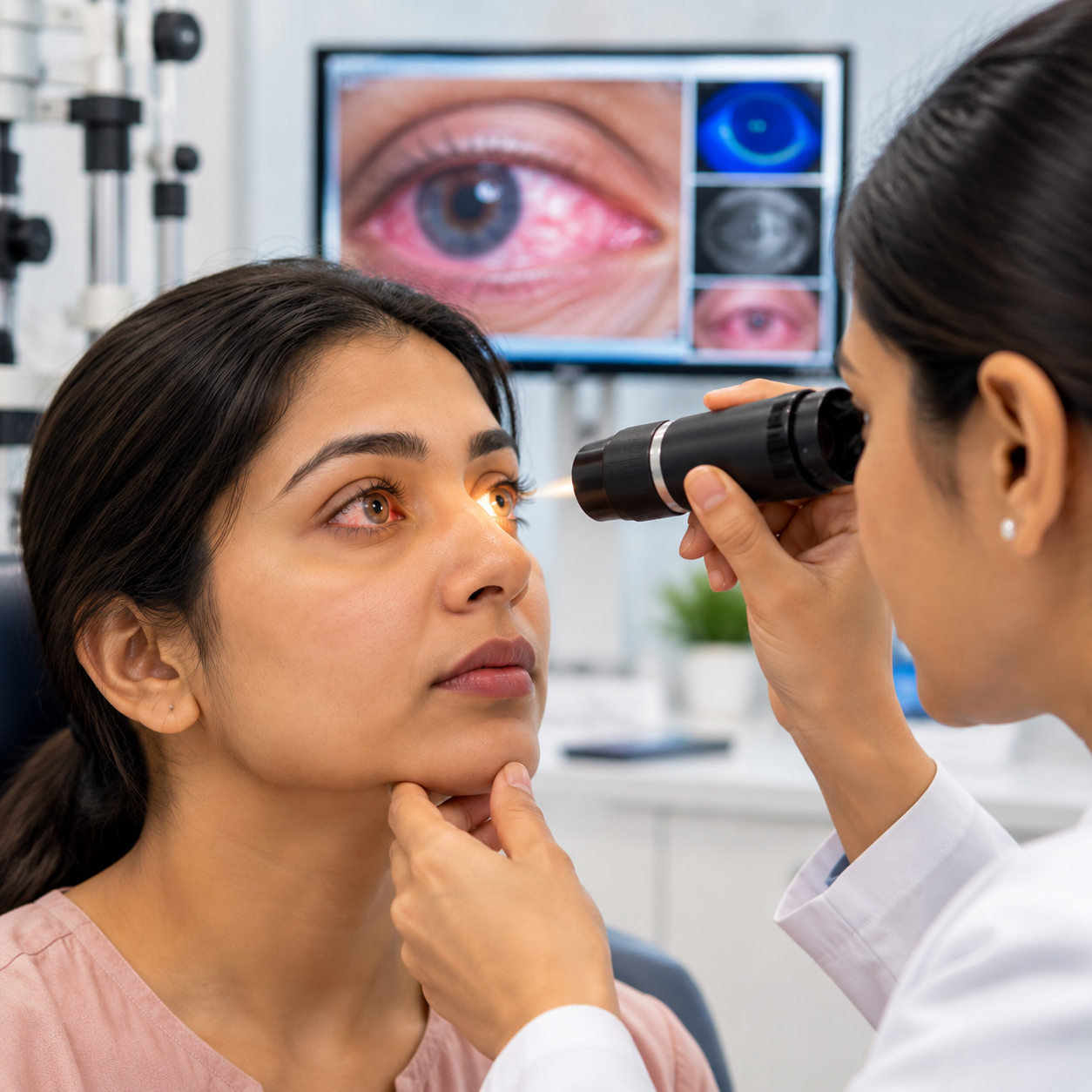 How red eyes are diagnosed