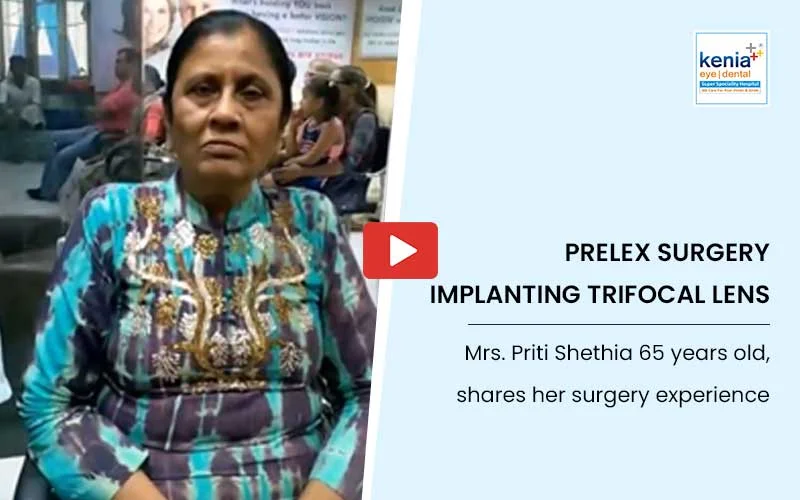 Photo of a patient sharing their testimonial about Kenia Eye Hospital treatment experience
